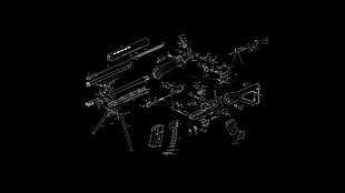 disassembled assault rifle illustration, gun, Exploded-view diagram, SIG SG 550, SIG