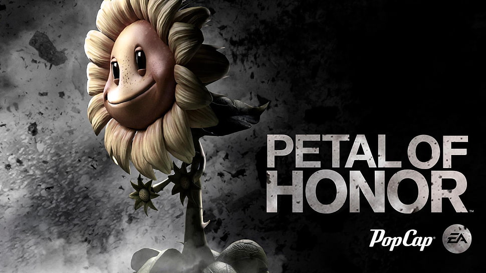 PopCop Petal of Honor game digital wallpaper, plants, Medal of Honor, Plants vs. Zombies HD wallpaper