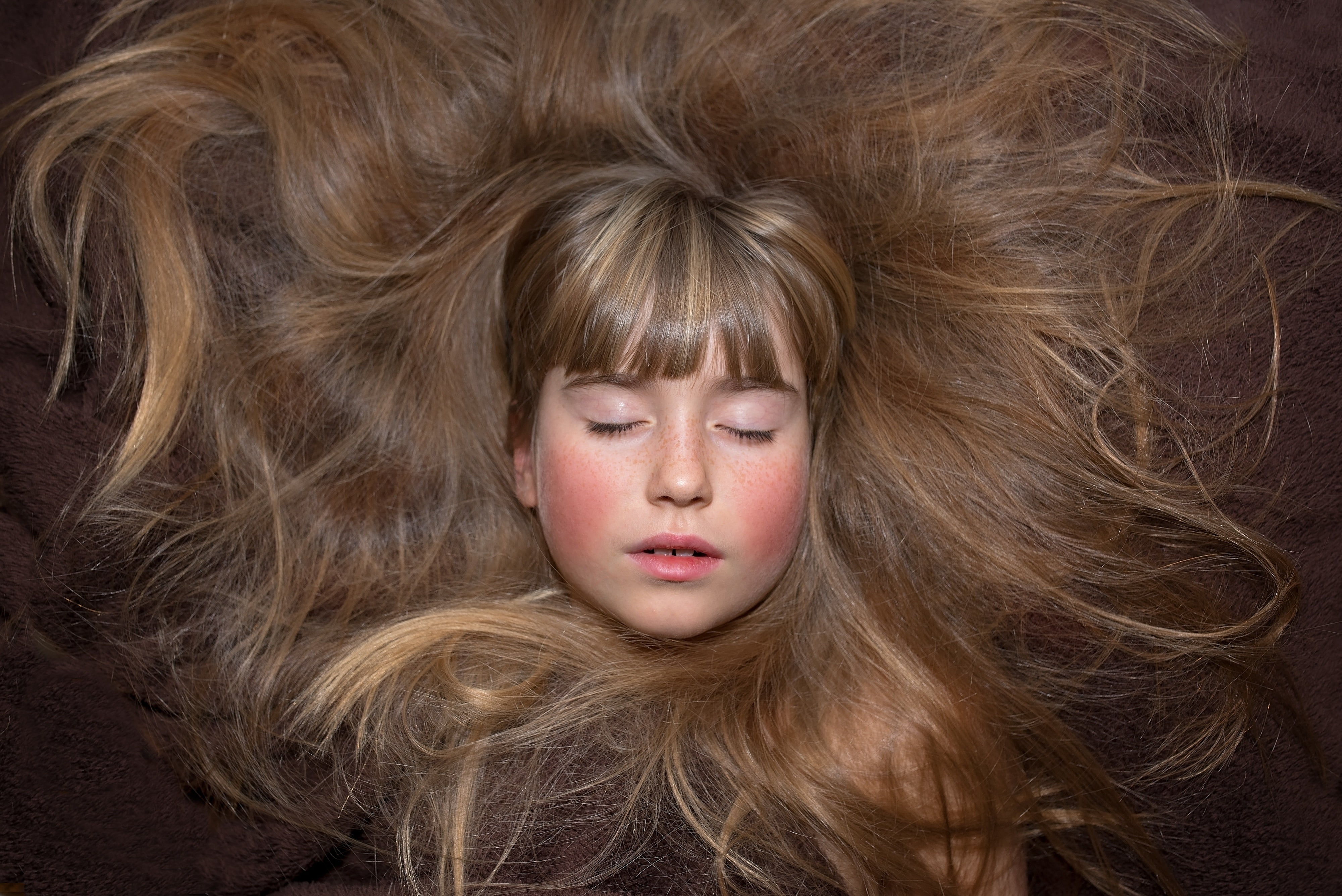 silhouette photo of woman's hair floating