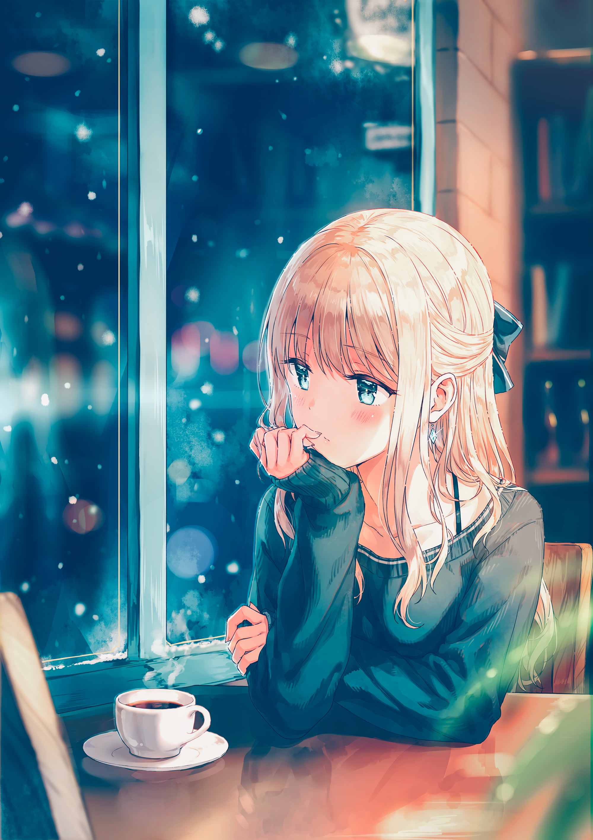 Anime, anime girls, long hair, blonde HD wallpaper | Wallpaper Flare