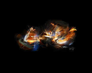 orange and black abstract 3D wallpaper