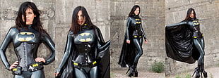 woman wearing Batgirl costume collage