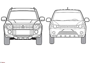 two SUVs illustrations