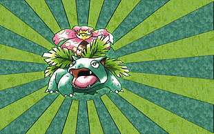 green frog animated character, Pokémon, Venusaur