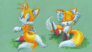 orange fox illustration, Tails (character), video games, DeviantArt, Sonic HD wallpaper