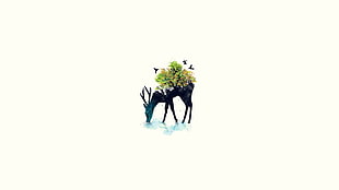animal with plant illustration
