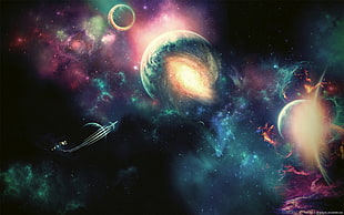 solar system wallpaper, universe, planet, Moon, space