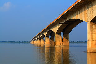 photo of concrete bridge over body of water, patna, india HD wallpaper