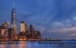 body of water, New York City, Battery Park City, Hudson River, architecture