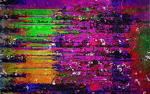 purple, pink, and green abstract painting, artwork, texture