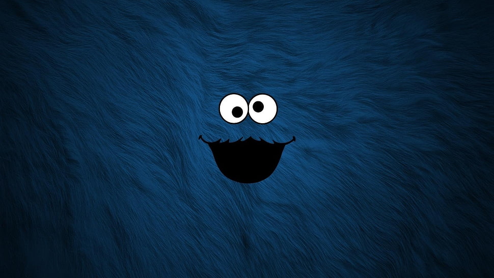 Sesame Street Cookie Monster, Cookie Monster, blue HD wallpaper