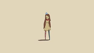 female long brown-haired cartoon character wallpaper, Adventure Time, Raggedy Princess, princess, simple