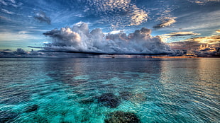 body of water, sea, sky, clouds, nature