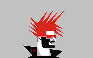 red and black rockstar illustration