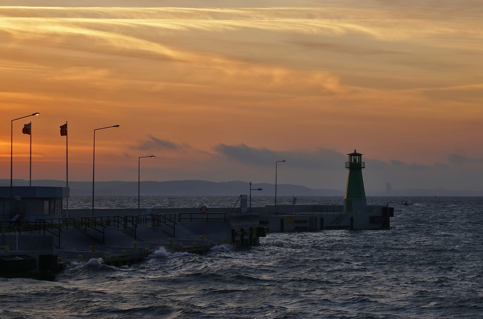 Lighthouse during golden hour HD wallpaper | Wallpaper Flare