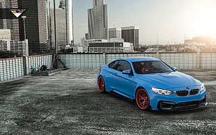 blue coupe, Vorsteiner, BMW, BMW M4, BMW M4 GTRS4 HD wallpaper