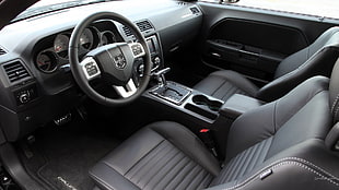 black and gray Toyota car interior, Dodge Challenger, Dodge, car, car interior HD wallpaper