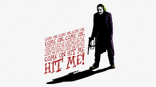 Joker of Batman holding sub-machine gun illustration