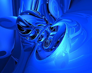 blue Abstract illustration HD wallpaper