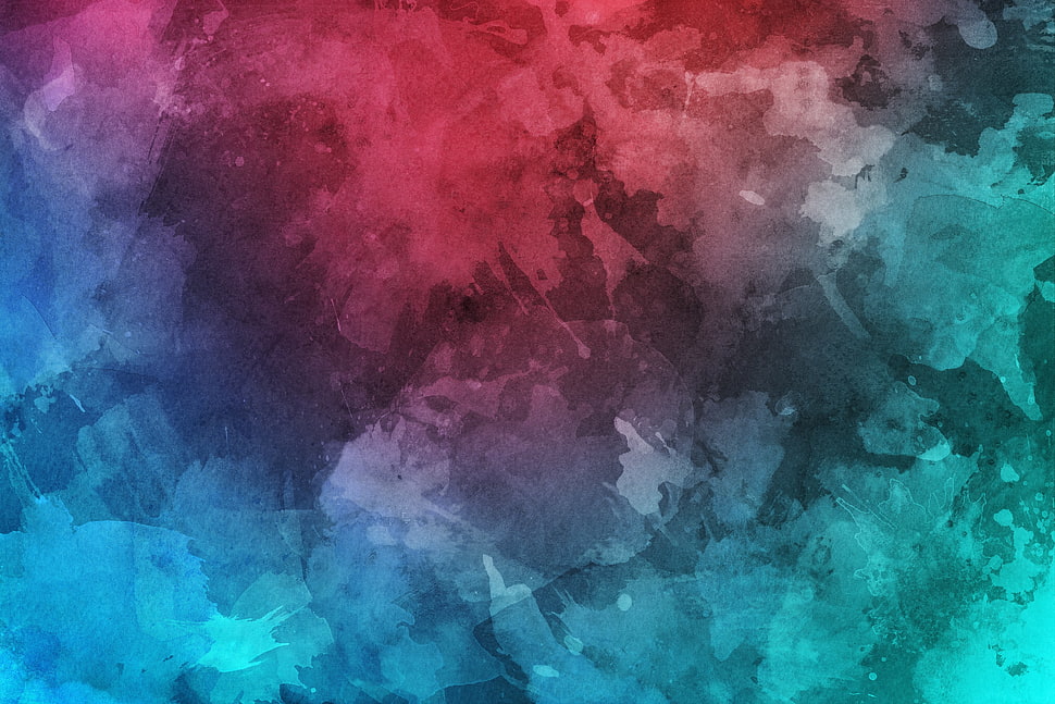 blue, red and teal abstract painting HD wallpaper