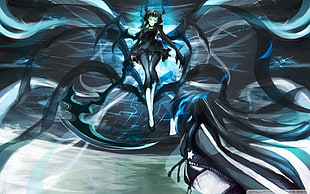 black-haired female character, anime, Black Rock Shooter HD wallpaper