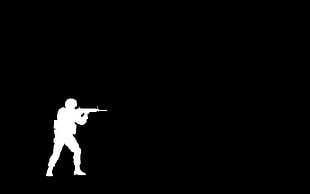 silhouette of soldier illustration, video games, special forces, silhouette, minimalism