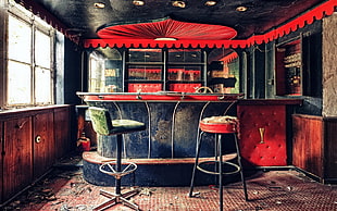 red and black bar counter HD wallpaper