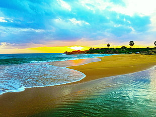 brown sand, Sri Lanka, nature, beach, waves