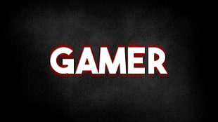 white gamer text, Gamer, gamers, red, destructured