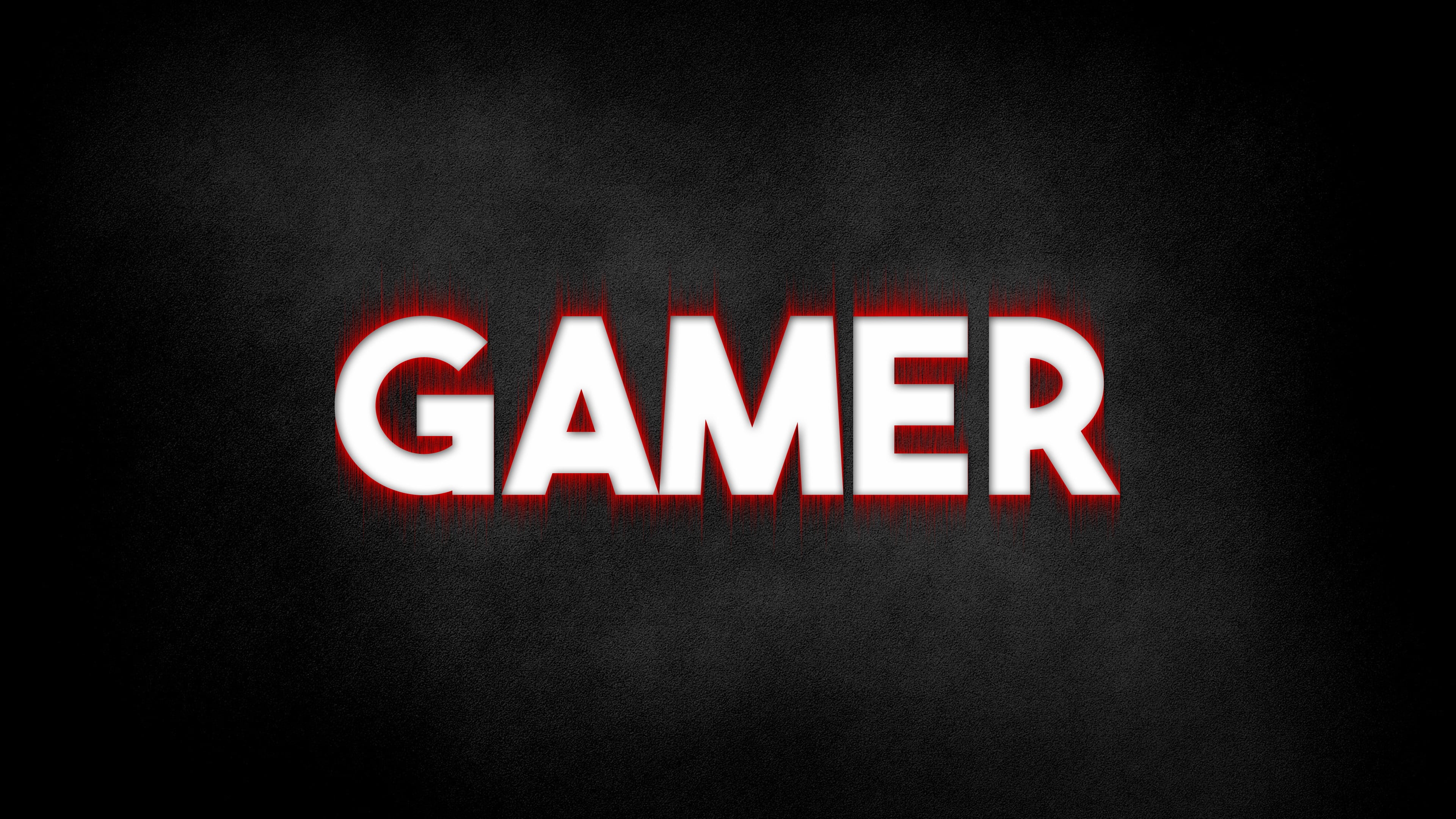 white gamer text, Gamer, gamers, red, destructured