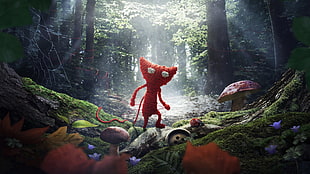 red cat cartoon movie sill, video games, Unravel
