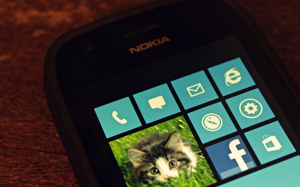 black Nokia turned on HD wallpaper