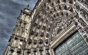 brown and grey building illustration, Sevilla, cathedral, HDR, architecture