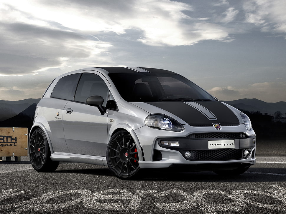 silver FIAT punto HD wallpaper