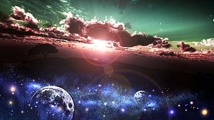 clouds, planet, landscape, sky