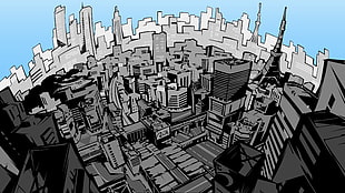 gray and white buildings illustration, Persona 5, video games, Persona series HD wallpaper