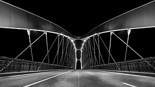 bridge, Frankfurt, monochrome HD wallpaper