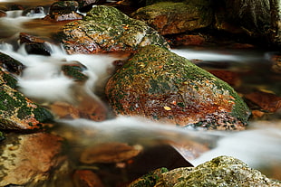 time collapse photo of water