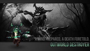 Dota 2 Outworld Destroyer wallpaper, Dota 2, typography, video games, Outworld destroyer HD wallpaper