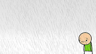 white and gray area rug, Cyanide and Happiness, sad, white background, rain