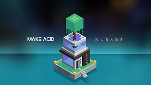 make acid Kurage 3D illustration, sea, digital art, minimalism