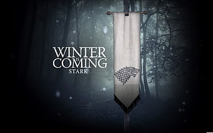 white Winter Is Coming Stark illustration, Game of Thrones, A Song of Ice and Fire, House Stark, sigils