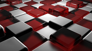 graphic photo of white and red cubes background