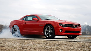 red Chevrolet Camaro coupe, Chevrolet Camaro, Chevrolet, red cars, vehicle HD wallpaper