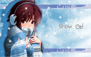 Snow Girl digital wallpaper