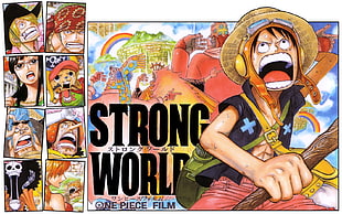 Strong World one piece poster, One Piece, anime, Monkey D. Luffy, Sanji HD wallpaper