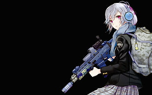 video game poster, Fuyuno Haruaki, gun, weapon, original characters