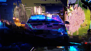glitch art, car HD wallpaper