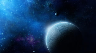 two planet on the galaxy with stars HD wallpaper