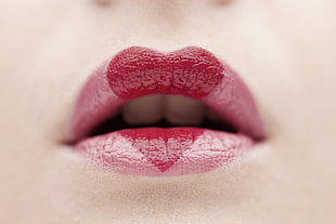 Heart red lipstick